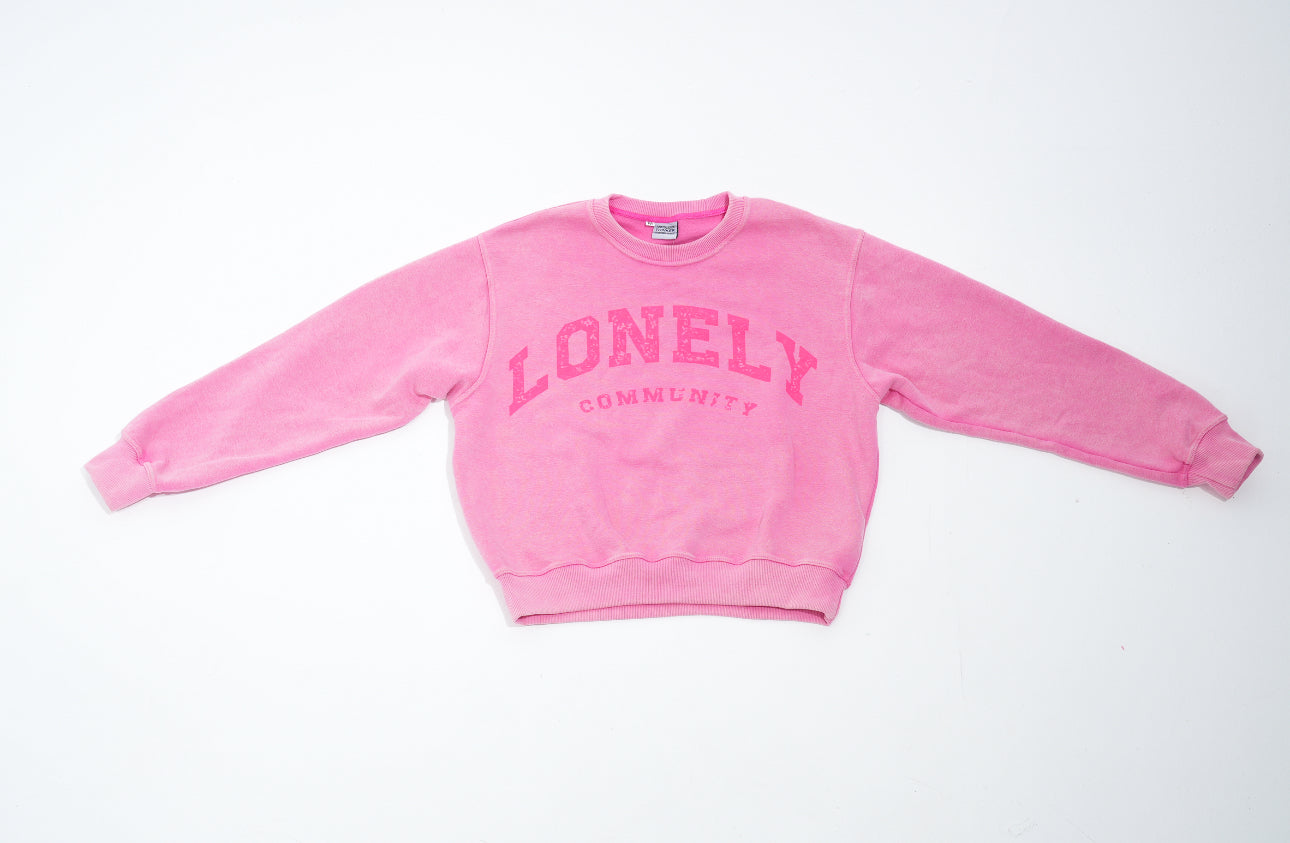 Pink Lonely community crew neck