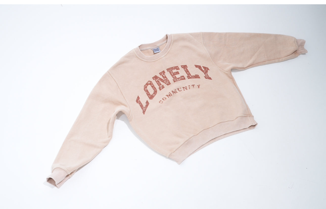 Tan lonely community crew neck